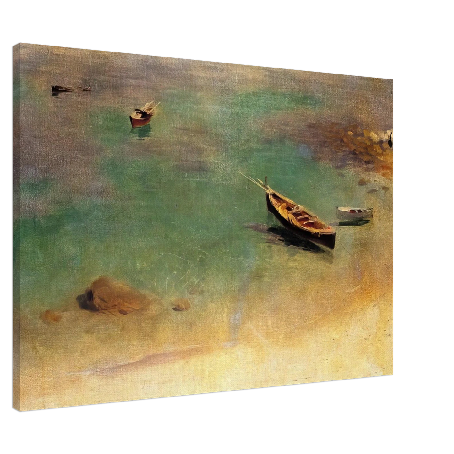 John Singer Sargent - Boat in the Waters off Capri Canvas - 20x30 cm / 8x12 inches-canvas