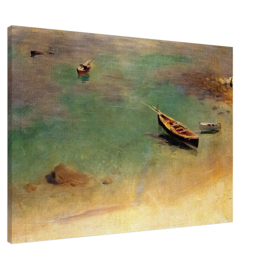 John Singer Sargent - Boat in the Waters off Capri Canvas - 20x30 cm / 8x12 inches-canvas