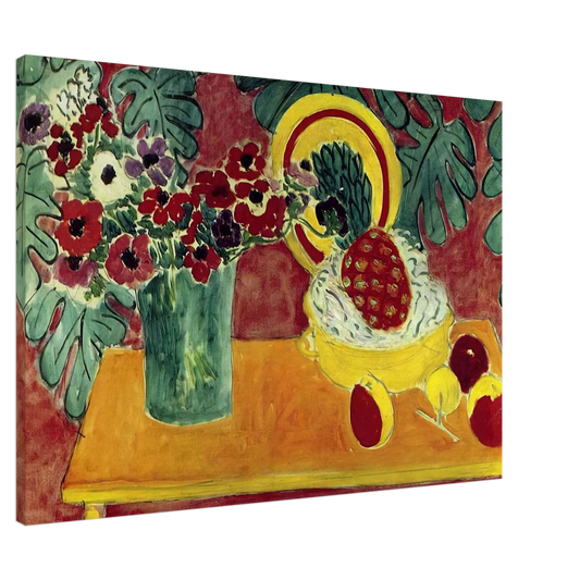 Henri Matisse - PINEAPPLE AND ANEMONES 1940 Canvas - 20x30 cm / 8x12 inches-canvas