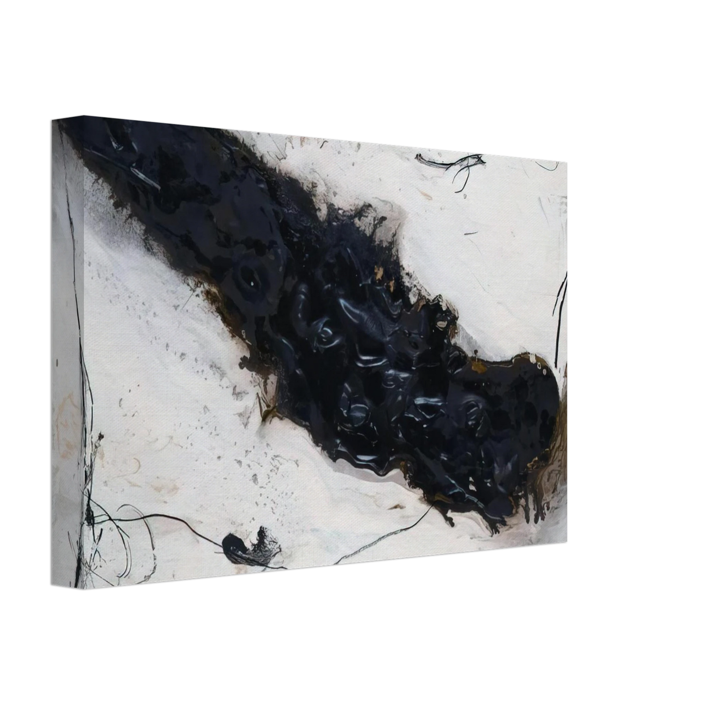 Emil Schumacher - Fluss - 1983 Canvas - 70x100 cm / 28x40 inches-canvas