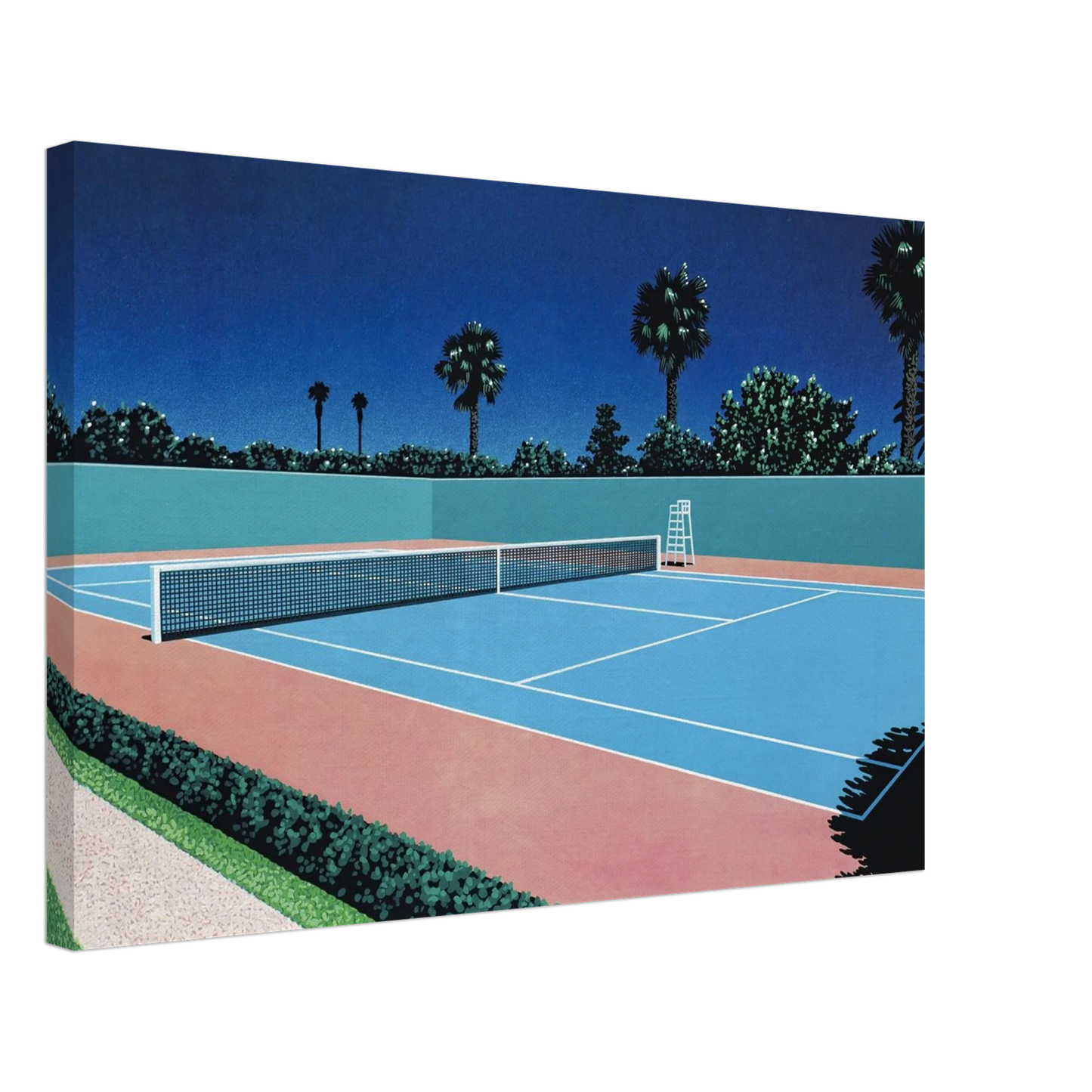 Hiroshi Nagai - Tennis Court Canvas - 40x60 cm / 16x24 inches-canvas