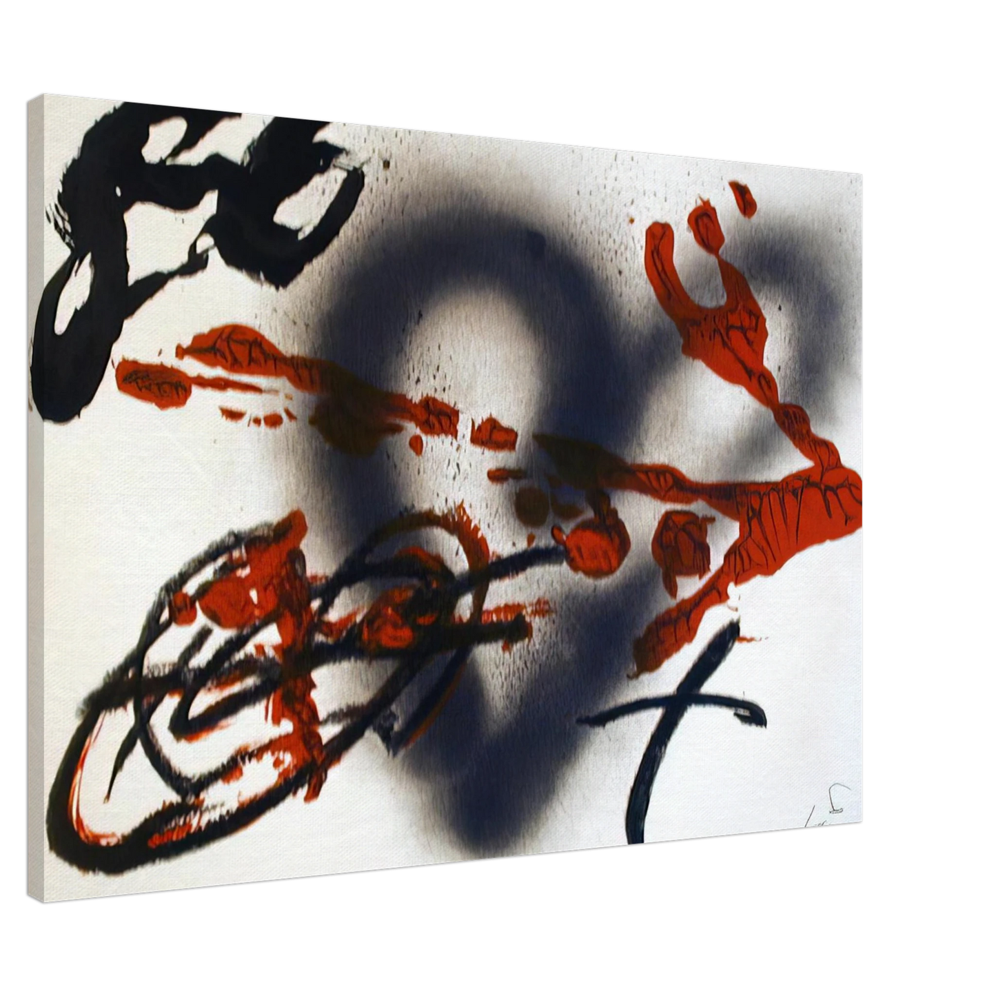 Antoni Tapies - COEUR ET FLECHE 1985 Canvas - 20x30 cm / 8x12 inches-canvas