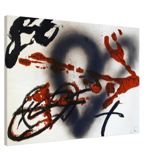 Antoni Tapies - COEUR ET FLECHE 1985 Canvas - 20x30 cm / 8x12 inches-canvas