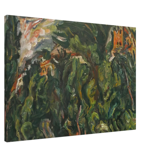 Chaim Soutine - THE RED CASTLE OF CERET 1919 Canvas - 20x30 cm / 8x12 inches-canvas