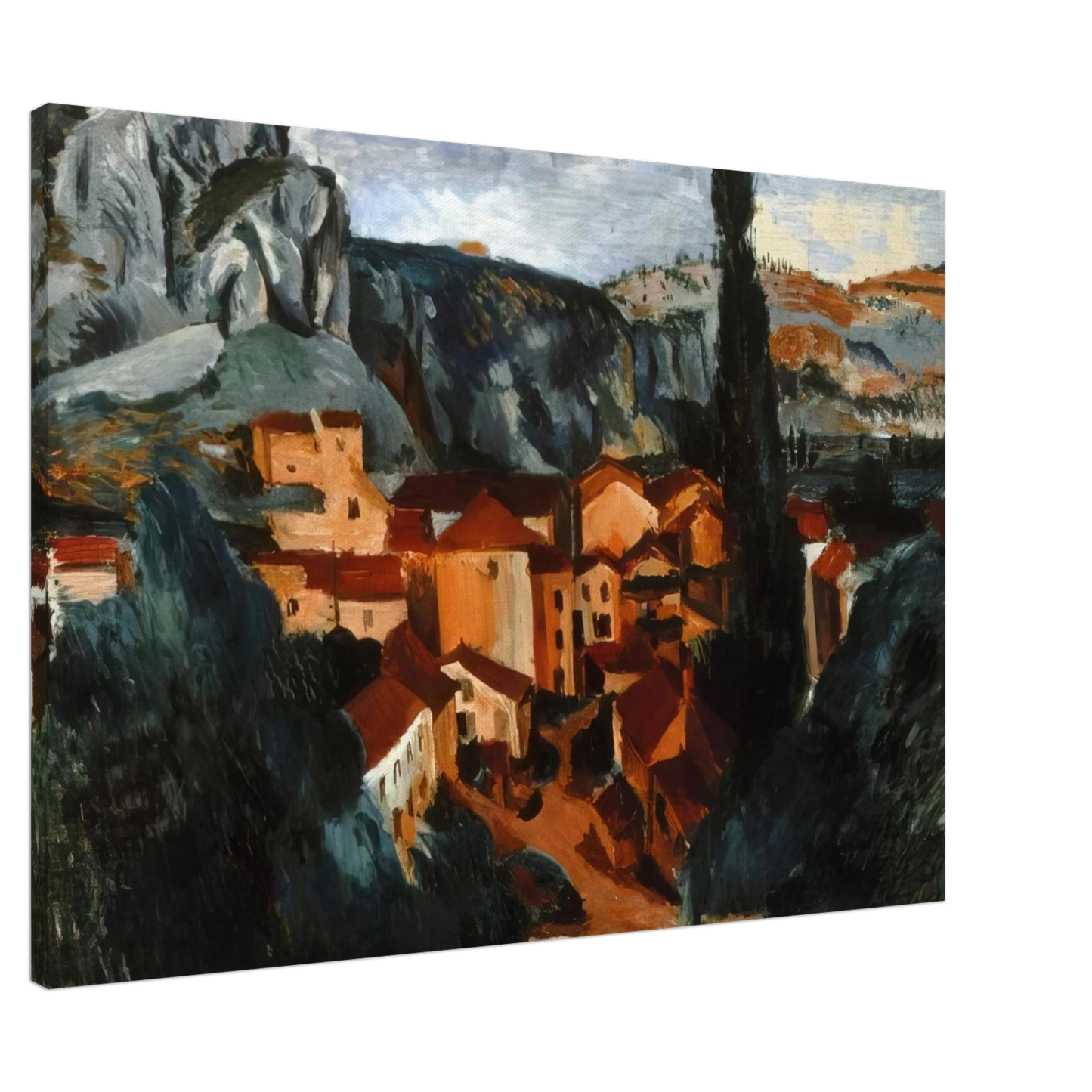 Andre Derain - A VILLAGE Canvas - 20x30 cm / 8x12 inches-canvas