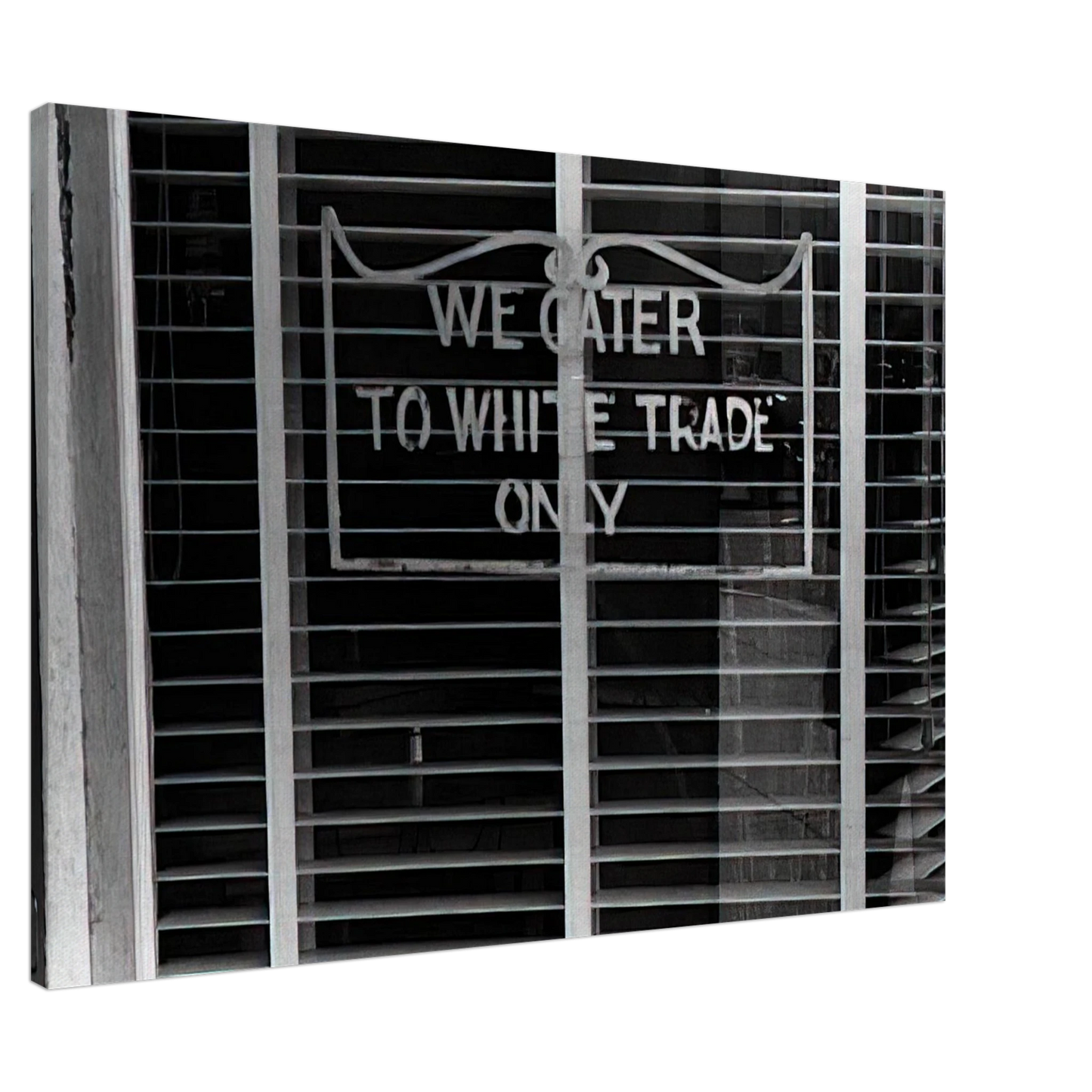 Ben Shahn - SIGN ON A RESTAURANT WE CATER TO WHITE TRADE ONLY 1938 Canvas - 20x30 cm / 8x12 inches-canvas