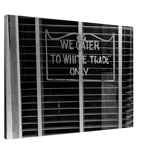 Ben Shahn - SIGN ON A RESTAURANT WE CATER TO WHITE TRADE ONLY 1938 Canvas - 20x30 cm / 8x12 inches-canvas