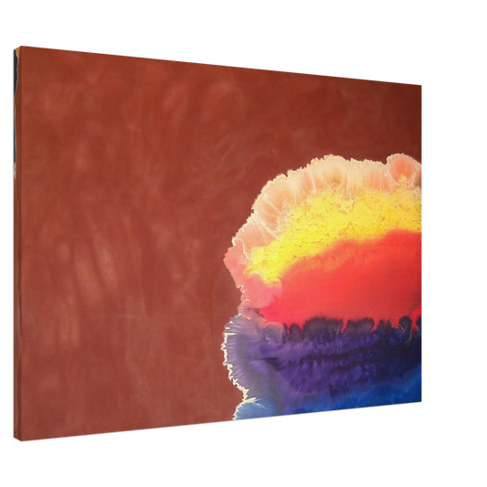 Ronnie Landfield - Brown Wall - 1970 Canvas - 20x30 cm / 8x12 inches-canvas