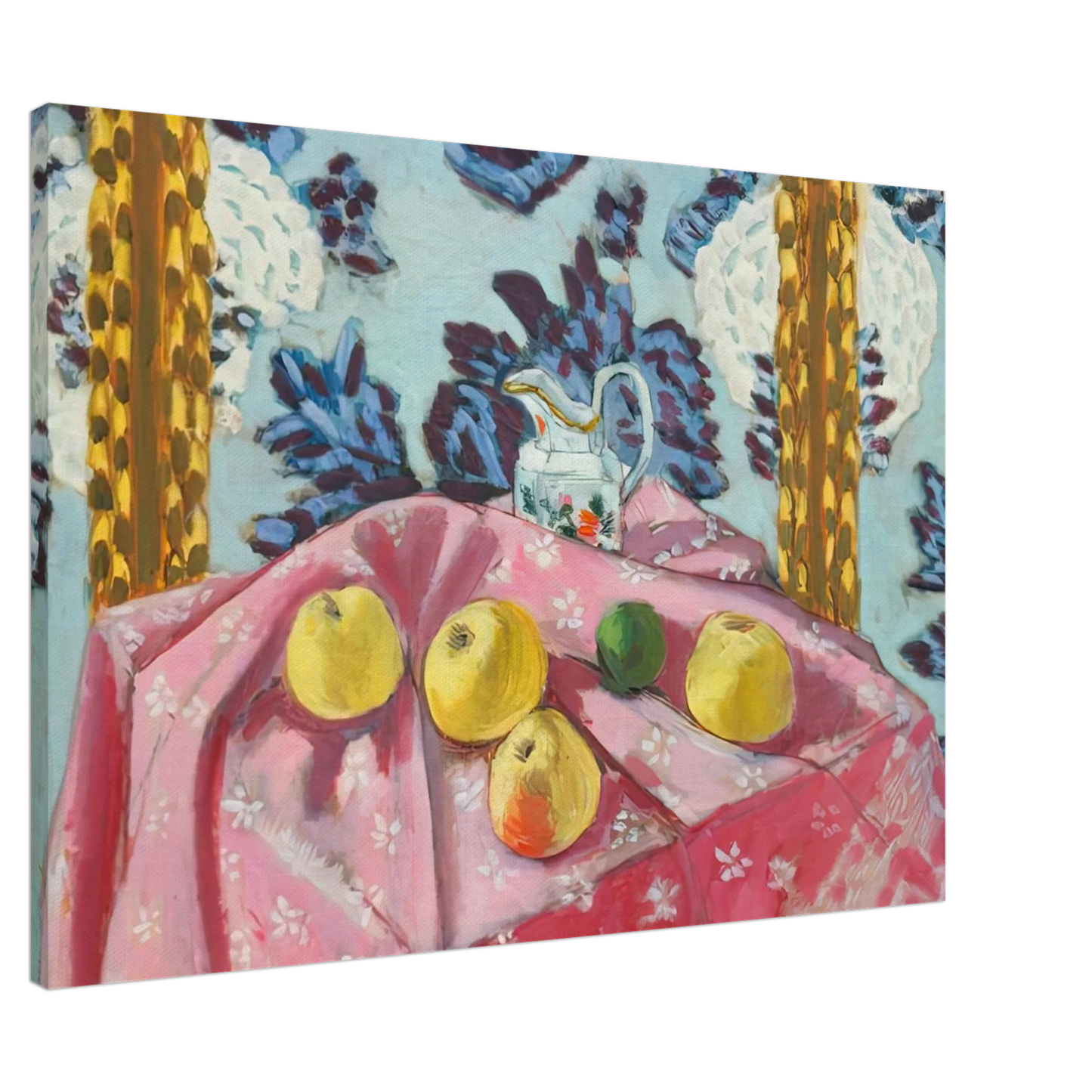 Henri Matisse - STILL LIFE WITH APPLES ON A PINK TABLECLOTH 1924 Canvas - 20x30 cm / 8x12 inches-canvas