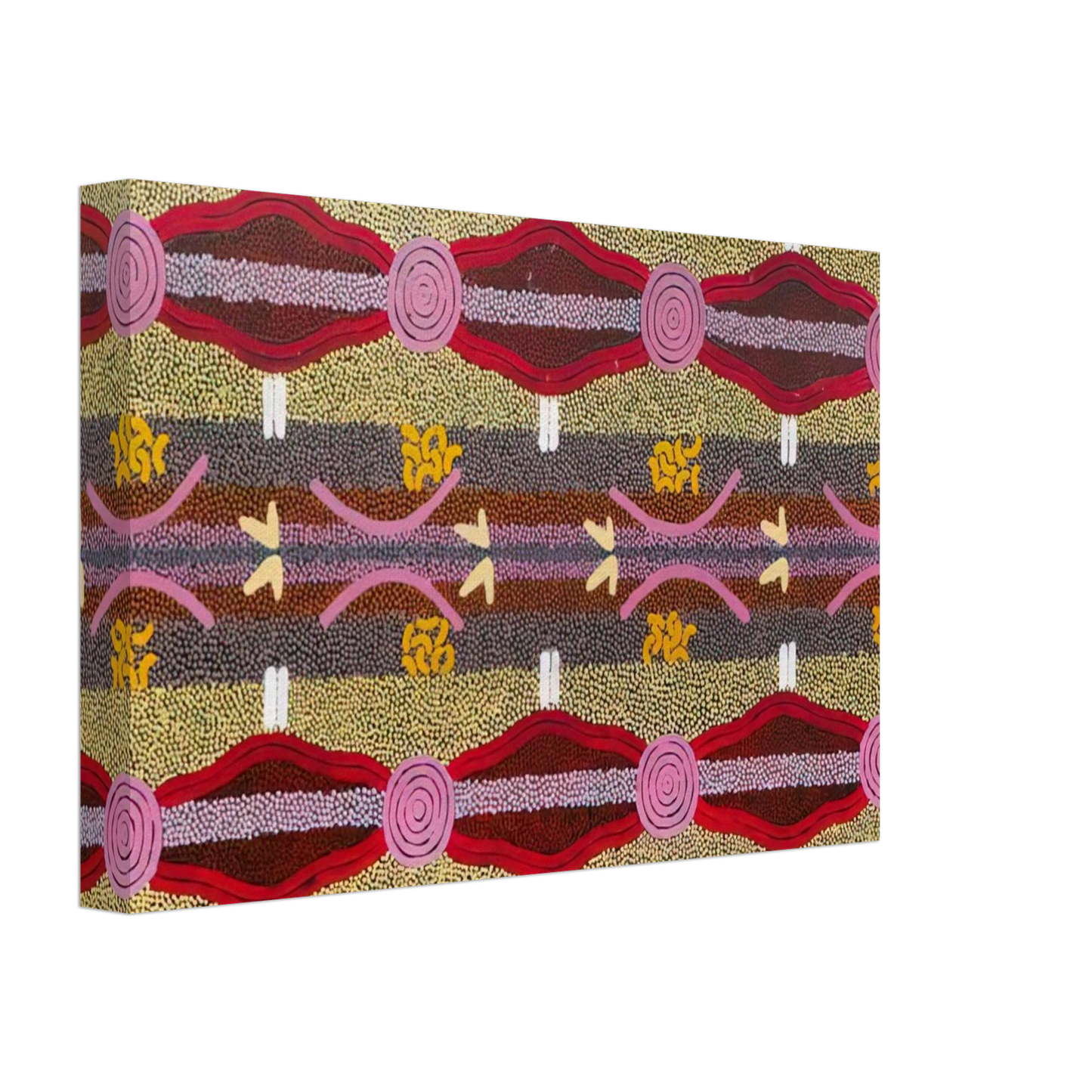 Clifford Possum Tjapaltjarri - Rock Wallaby  Lightning Dreaming, Mount Wedge - 1995 Canvas - 40x60 cm / 16x24 inches-canvas