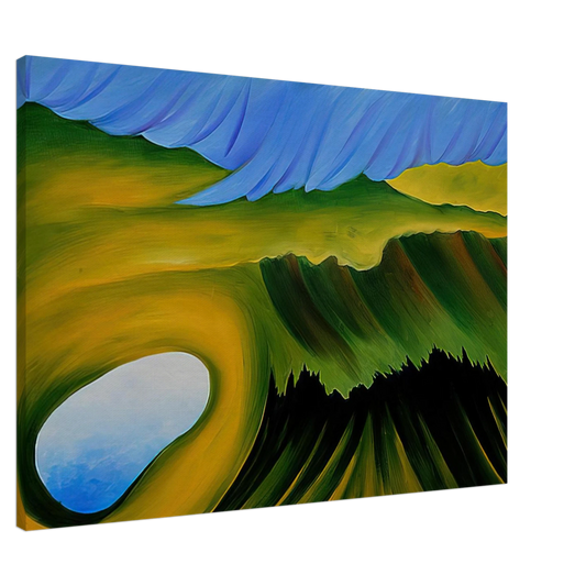 Georgia O'Keeffe - Mountains and Lake Canvas - 20x30 cm / 8x12 inches-canvas