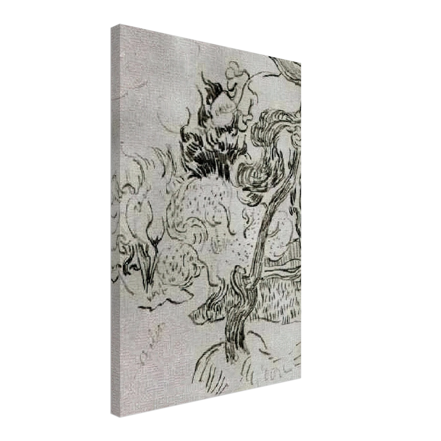 Vincent van Gogh - A Pine Tree and Cypresses in the Garden of the Asylum Canvas - 40x60 cm / 16x24 inches-canvas