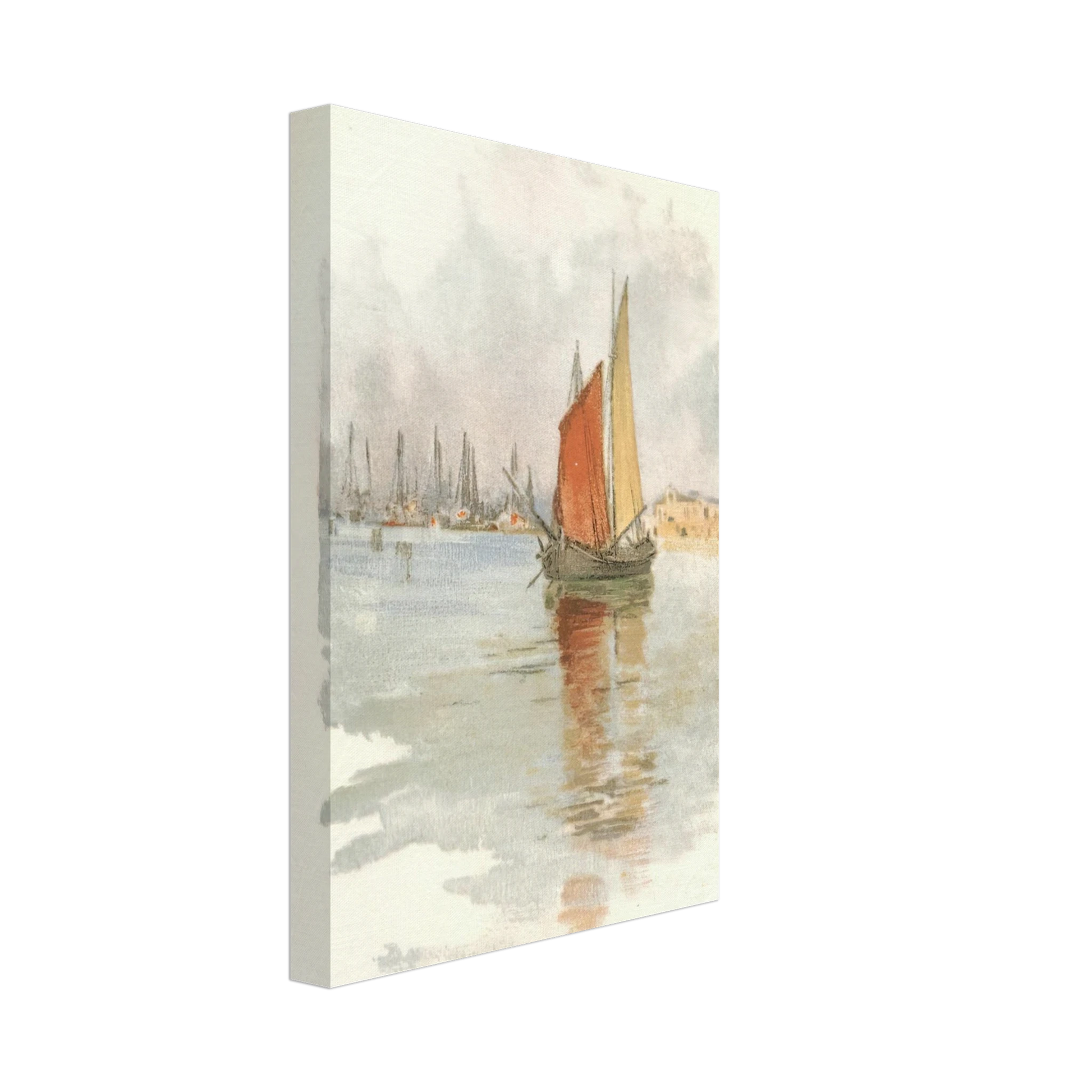 Childe Hassam - Woodboats and Dogana Canvas - 40x60 cm / 16x24 inches-canvas