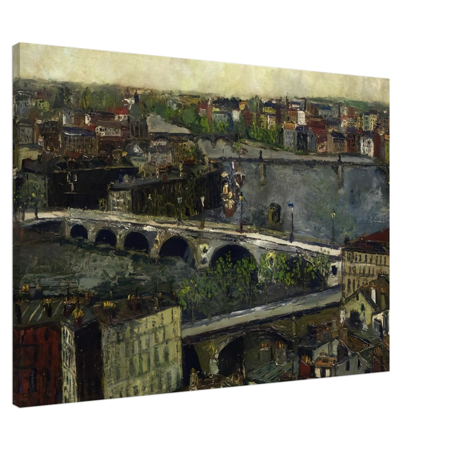 Maurice Utrillo - THE BRIDGES OF TOULOUSE Canvas - 20x30 cm / 8x12 inches-canvas