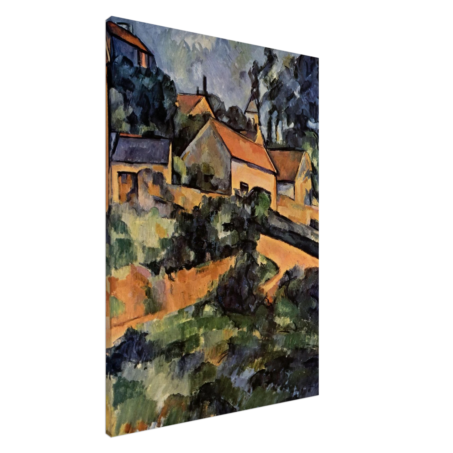 Paul Cezanne - Turning Road at Montgeroult Canvas - 20x30 cm / 8x12 inches-canvas