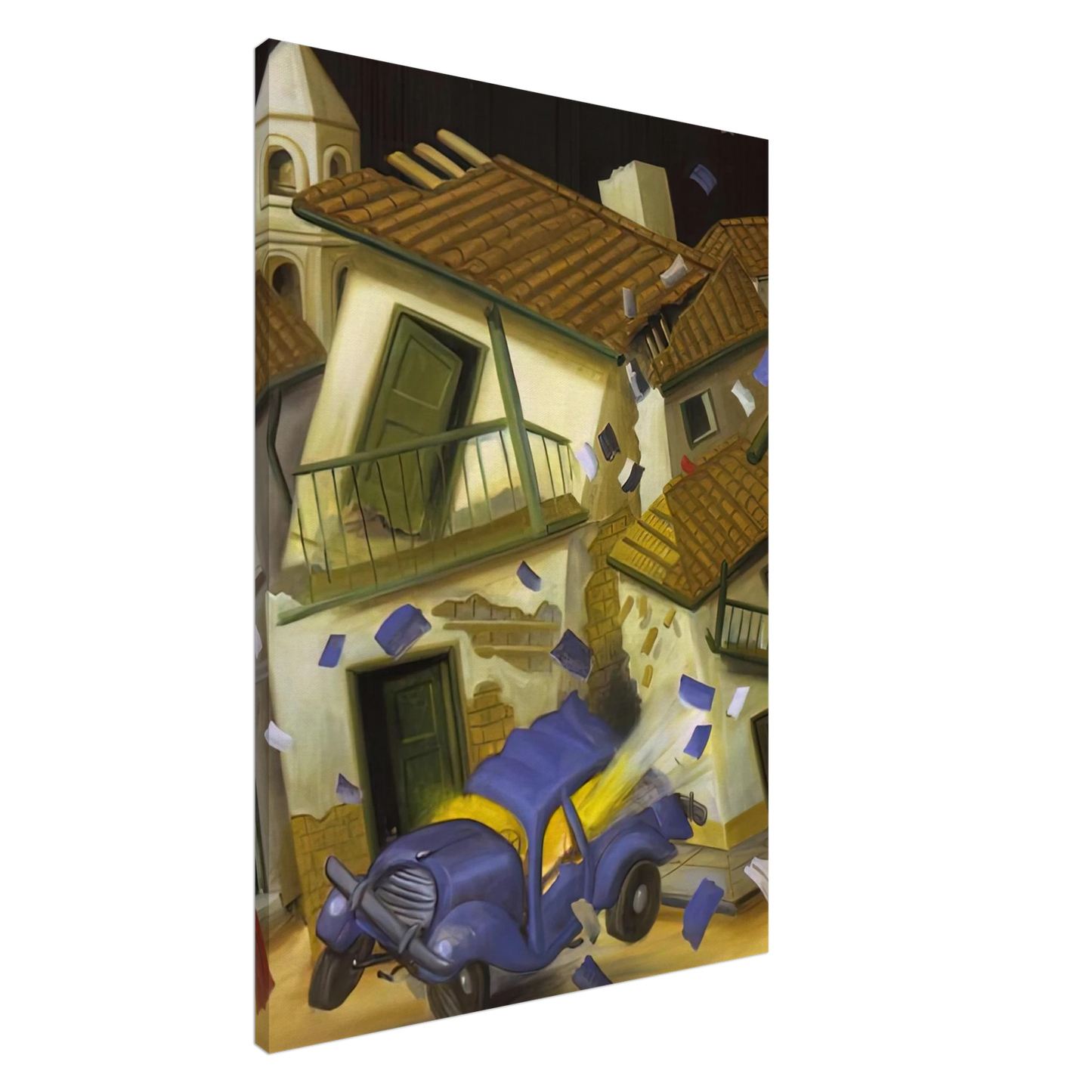 Fernando Botero - CAR BOMB Canvas - 20x30 cm / 8x12 inches-canvas