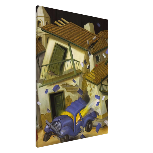 Fernando Botero - CAR BOMB Canvas - 20x30 cm / 8x12 inches-canvas