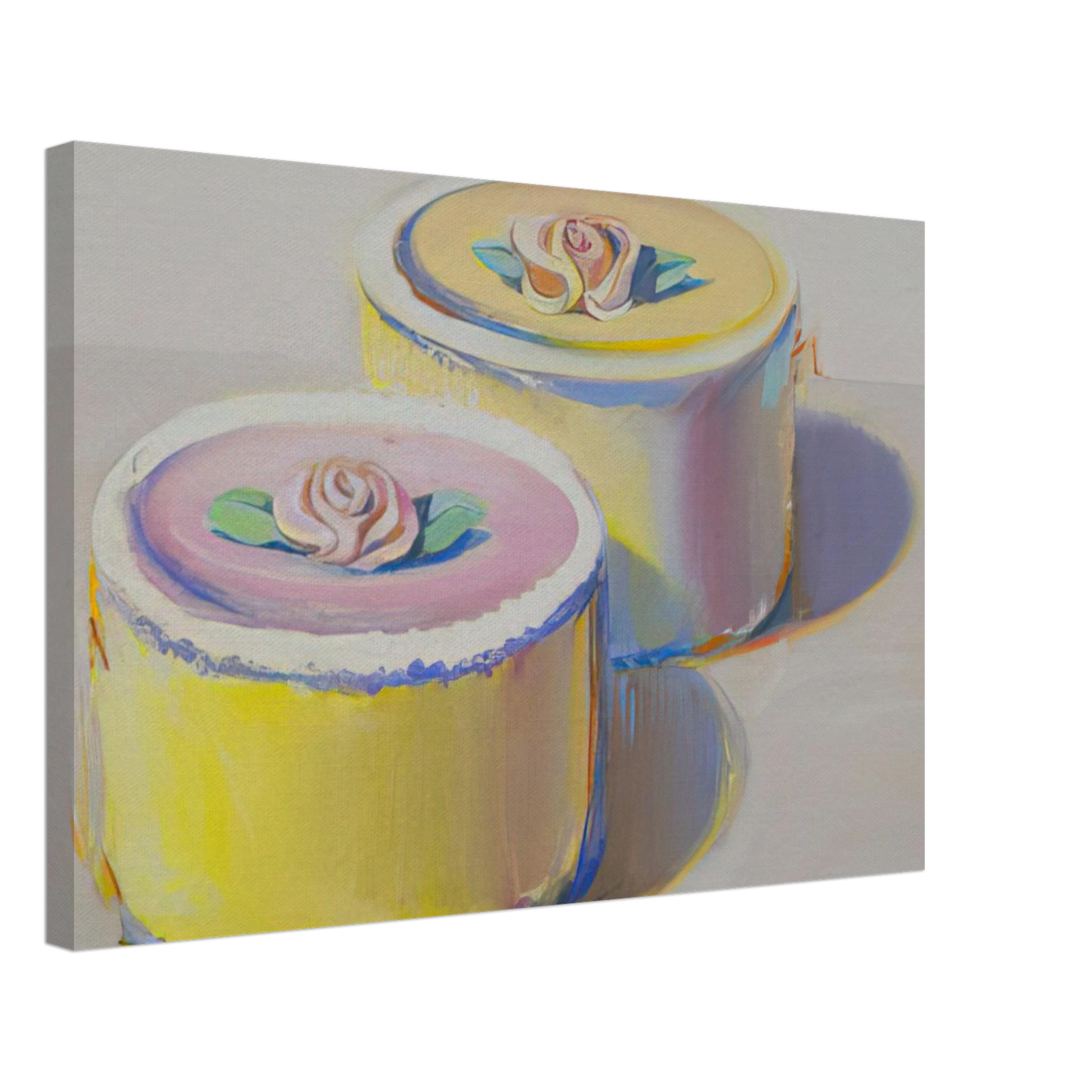 Wayne Thiebaud - Rosebud Cakes - 1995 Canvas - 70x100 cm / 28x40 inches-canvas