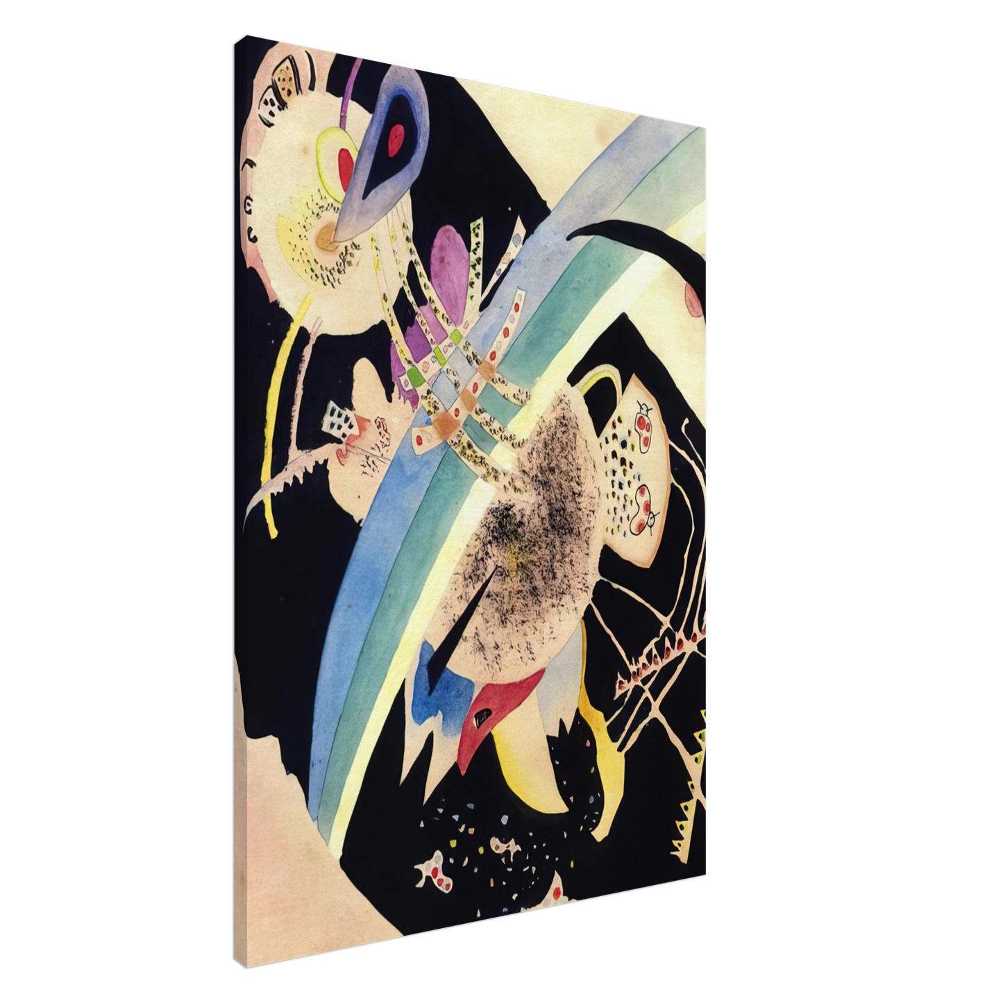 Wassily Kandinsky - STUDY FOR CIRCLES ON BLACK 1921 Canvas - 20x30 cm / 8x12 inches-canvas