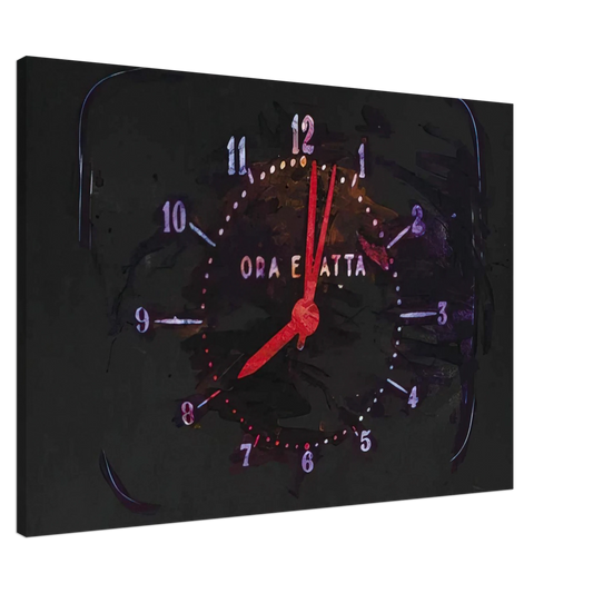 Mario Schifano - The Exact Time - 1973 Canvas - 20x30 cm / 8x12 inches-canvas