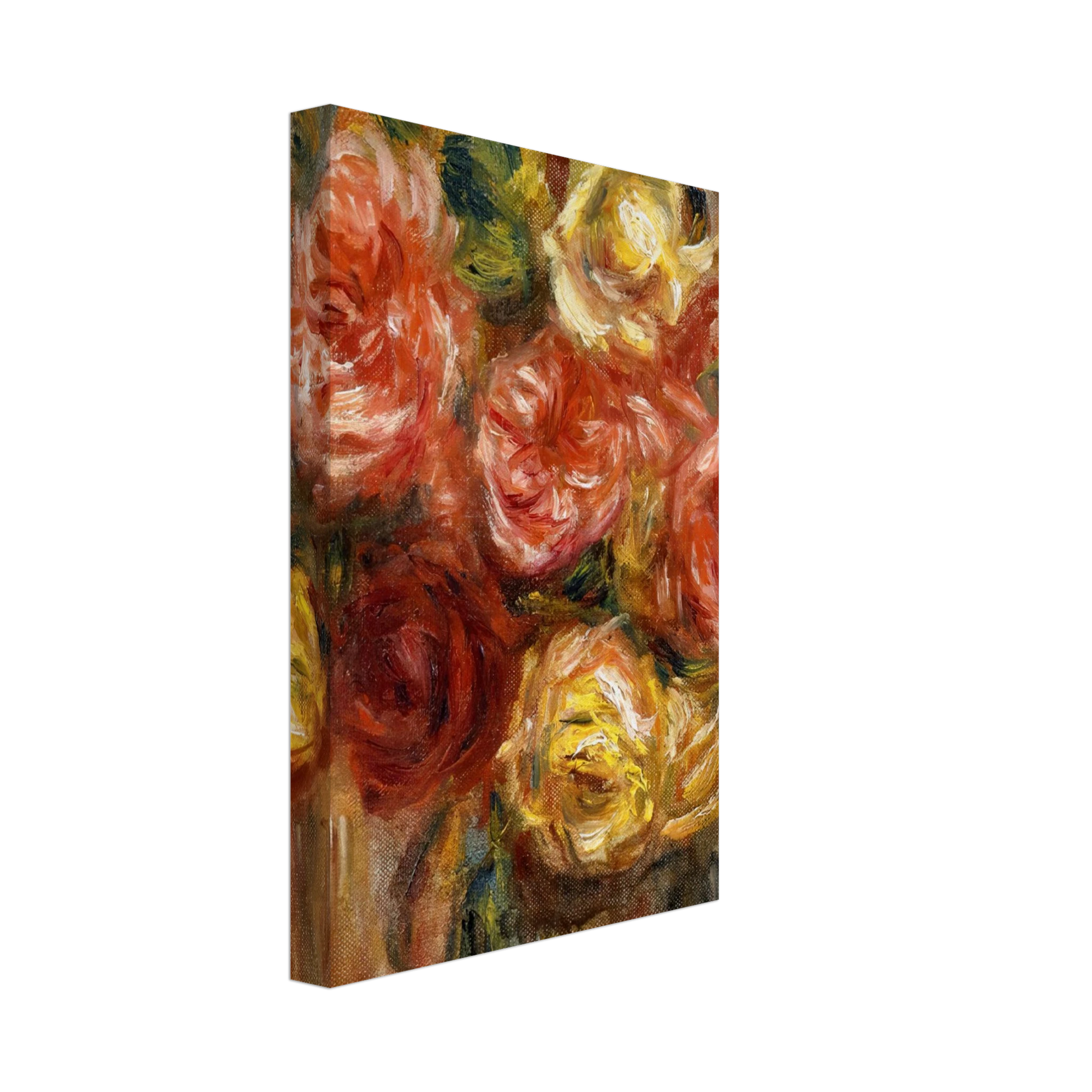 Pierre-Auguste Renoir - Bouquet of Roses in a Vase Canvas - 40x60 cm / 16x24 inches-canvas