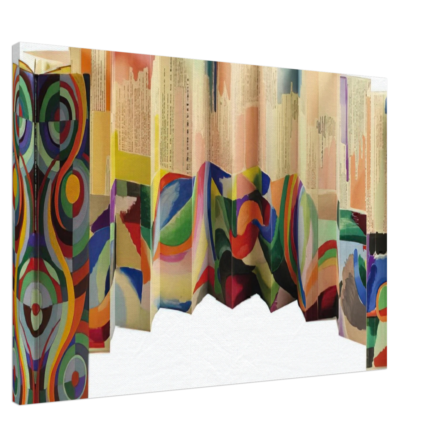 Sonia Delaunay - PROSE OF THE TRANS SIBERIAN AND OF LITTLE JEHANNE OF FRANCE 1913 Canvas - 20x30 cm / 8x12 inches-canvas