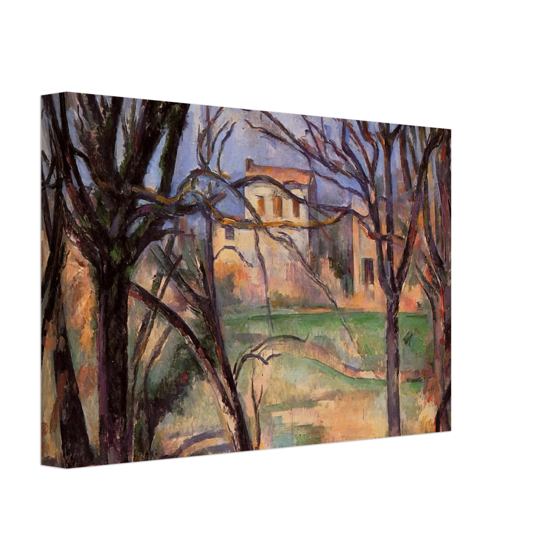 Paul Cezanne - Trees and houses Canvas - 70x100 cm / 28x40 inches-canvas