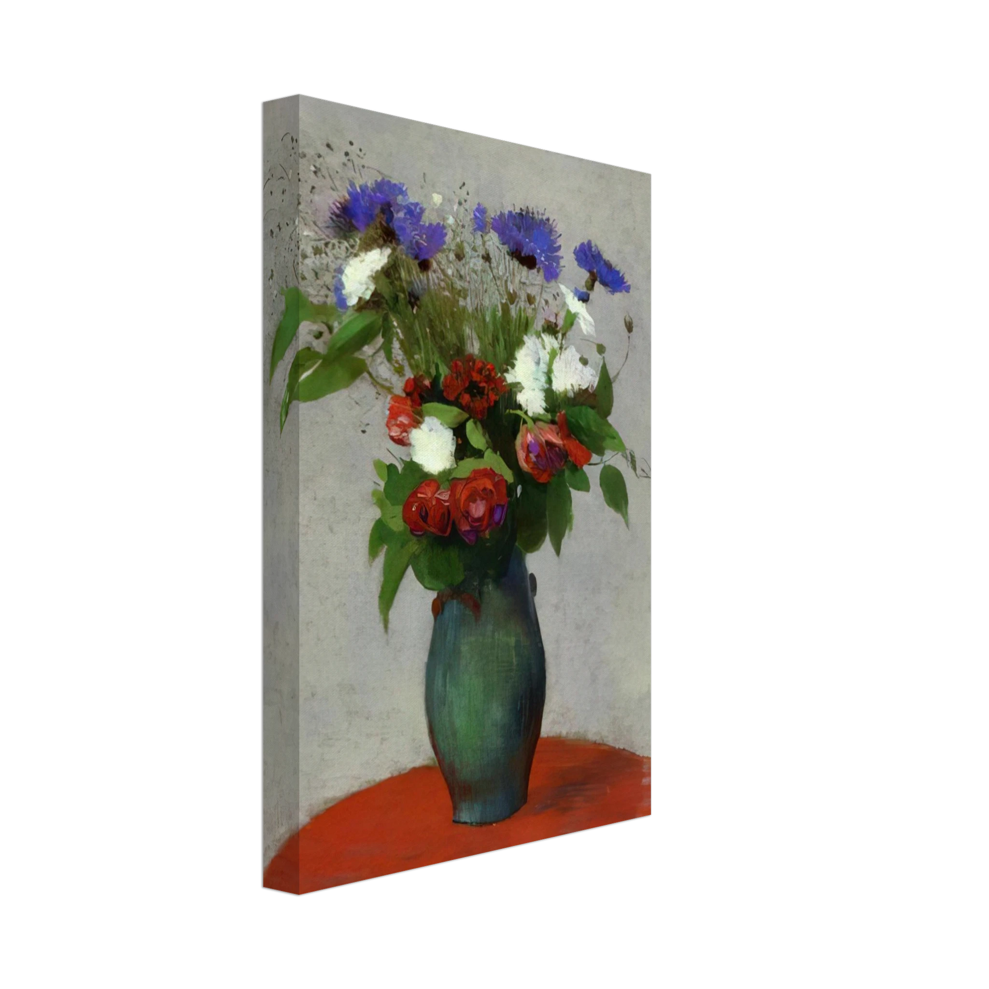Odilon Redon - VASE OF FLOWERS ON A RED TABLECLOTH Canvas - 40x60 cm / 16x24 inches-canvas