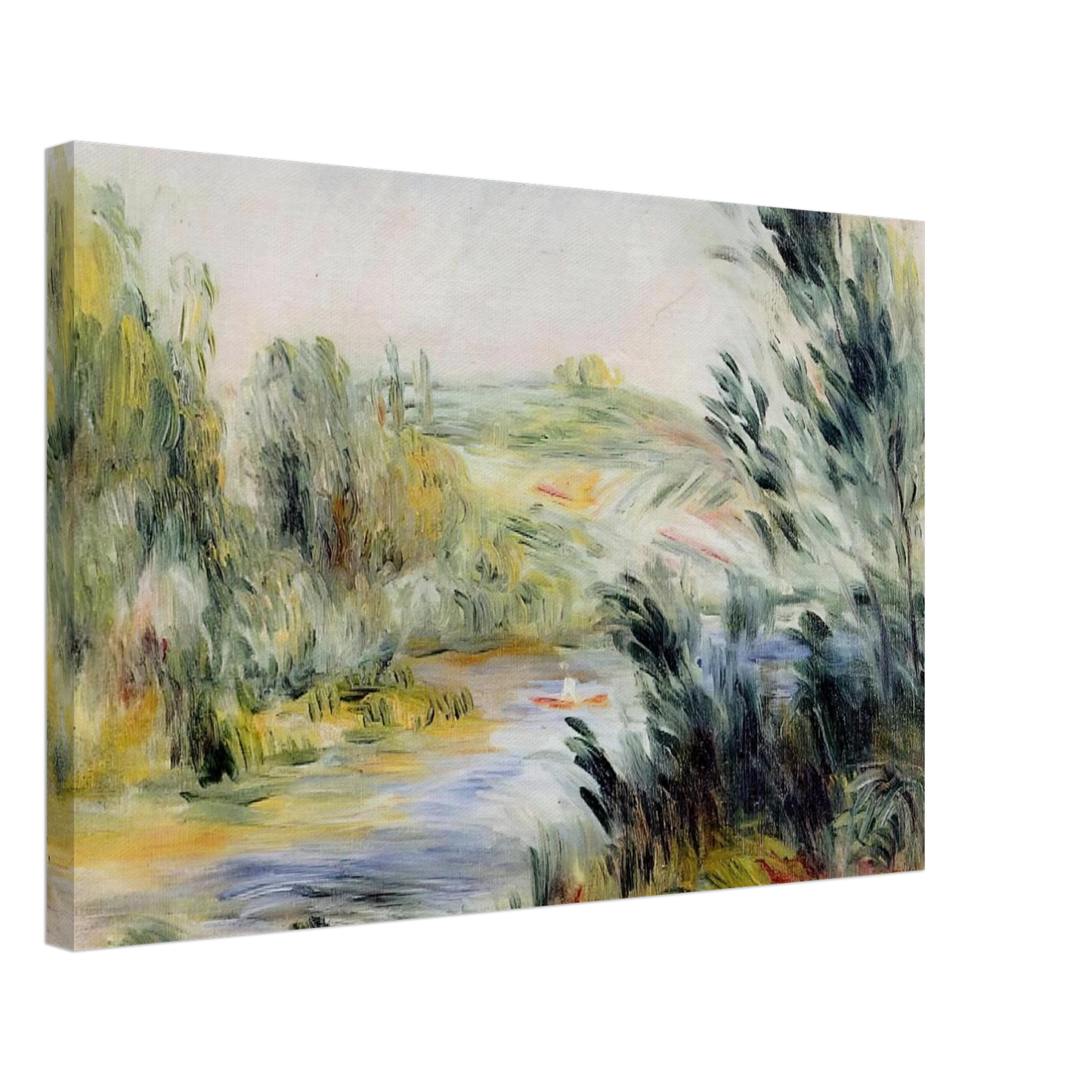 Pierre-Auguste Renoir - The Banks of a River, Rower in a Boat Canvas - 40x60 cm / 16x24 inches-canvas