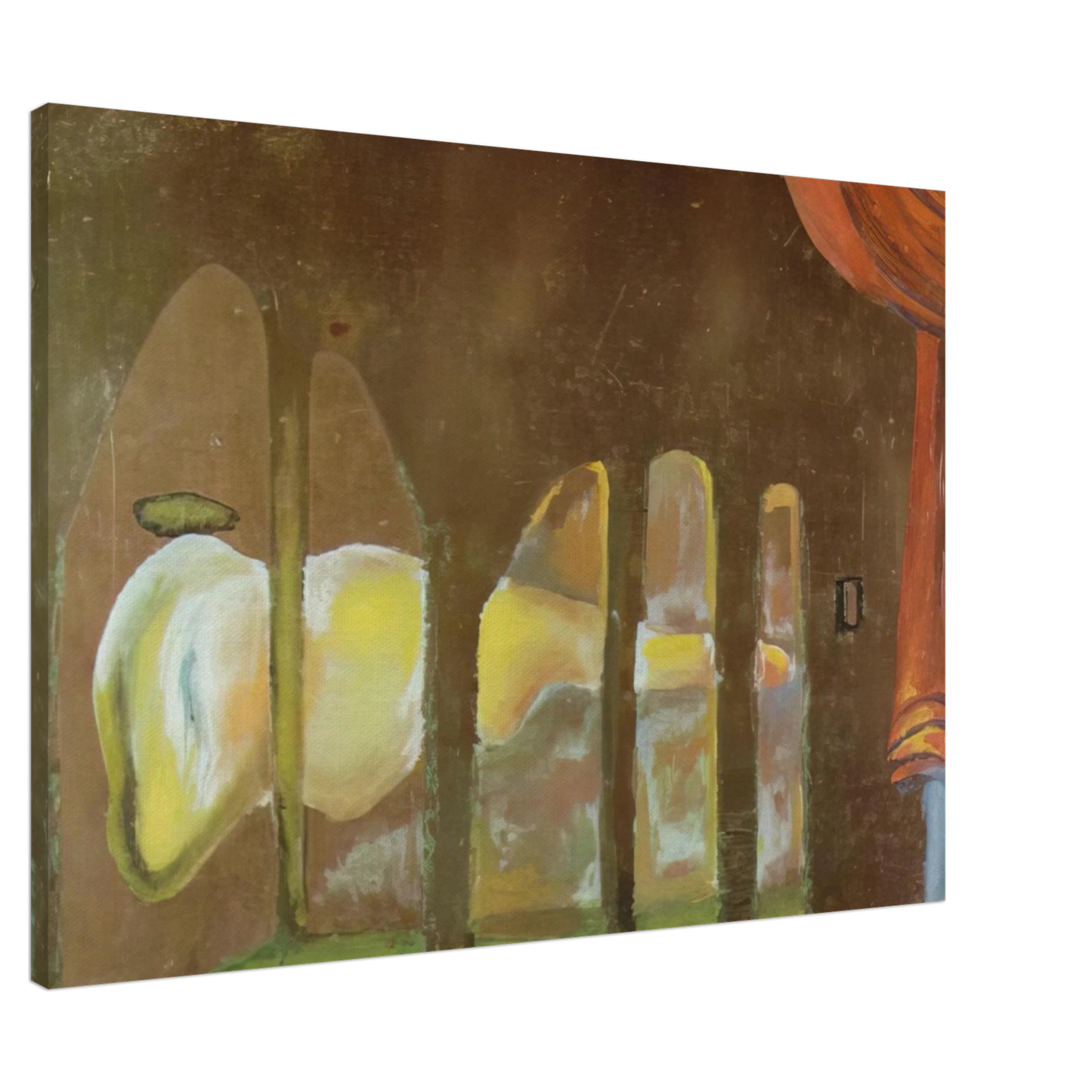 Salvador Dali - GREAT TAPEWORM MASTURBATOR APPEARS BEHIND ARCADES Canvas - 20x30 cm / 8x12 inches-canvas