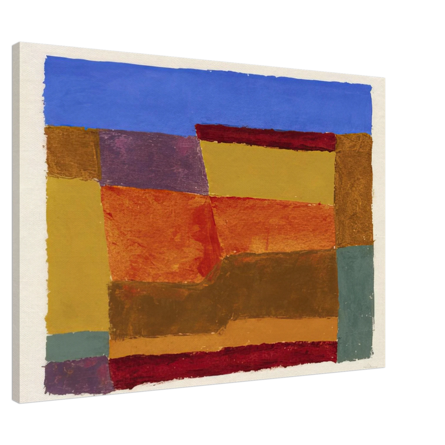 Josef Albers - STUDY FOR LAYERED 1940 Canvas - 20x30 cm / 8x12 inches-canvas