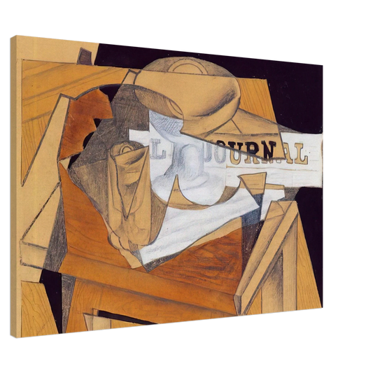 Juan Gris - BOWL GLASS AND NEWSPAPER Canvas - Default Title-canvas