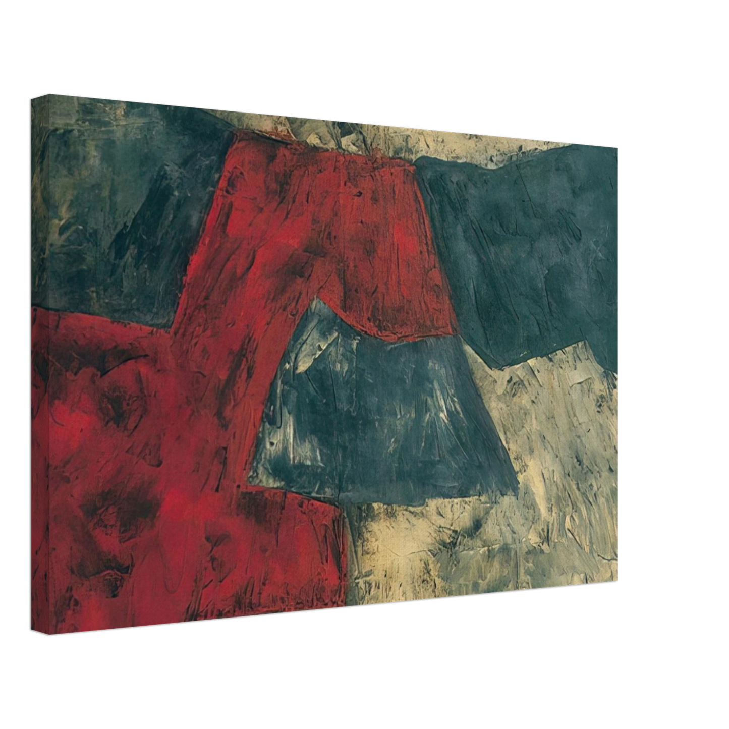 Serge Poliakoff - Composition - 1958 Canvas - 70x100 cm / 28x40 inches-canvas