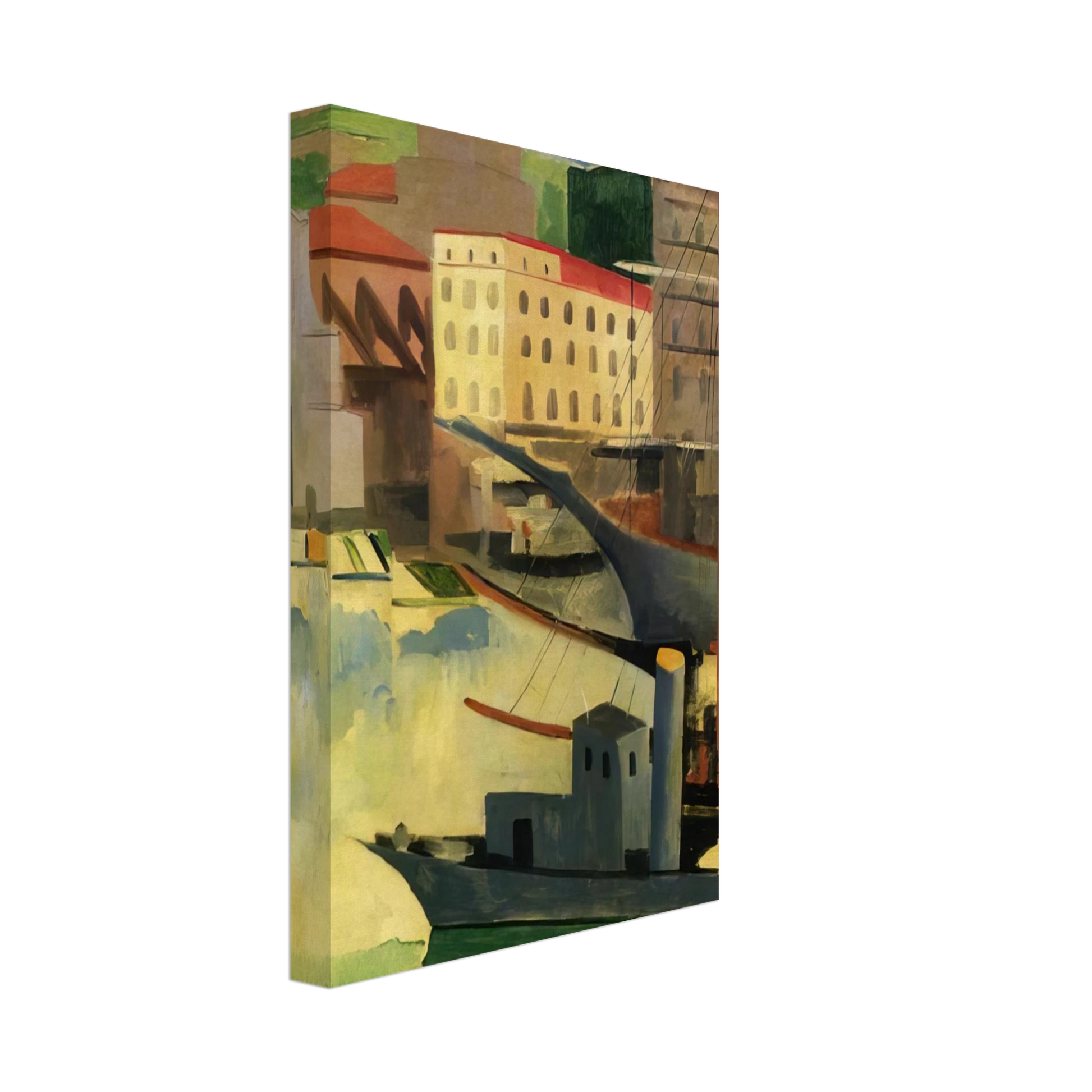 Moise Kisling - PORT AT SAINT TROPEZ 1918 Canvas - 70x100 cm / 28x40 inches-canvas