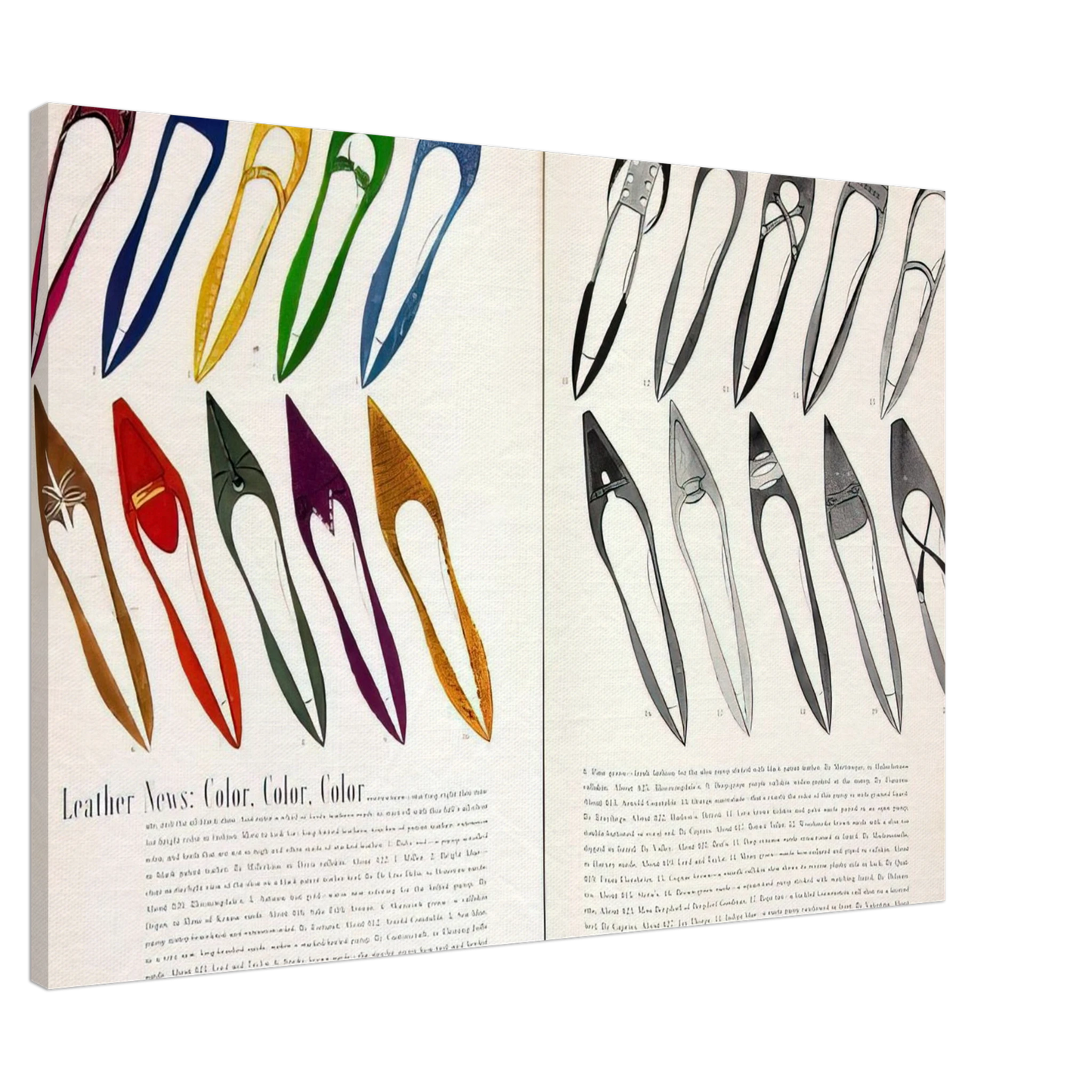 Andy Warhol - Shoe Advertisement for I.Miller  Harper's Bazzar  Canvas - 20x30 cm / 8x12 inches-canvas