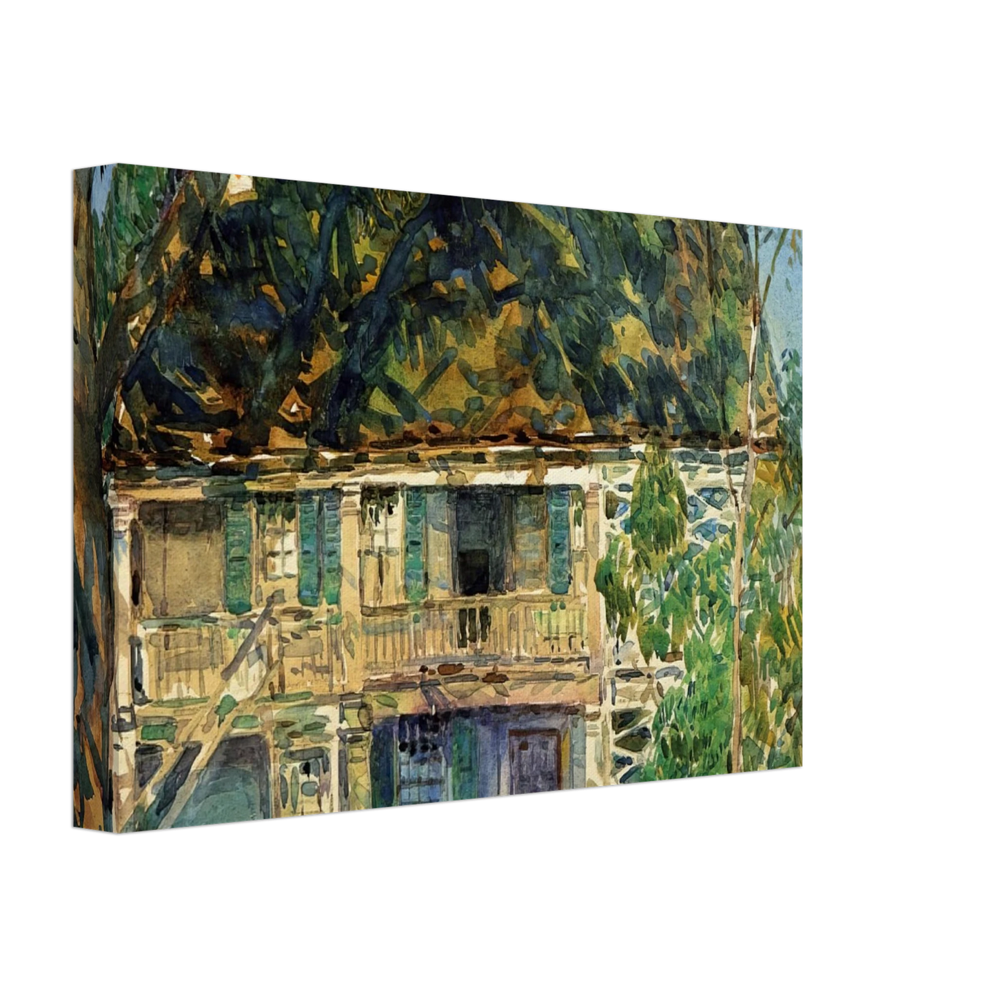 Childe Hassam - The Brush House Canvas - 40x60 cm / 16x24 inches-canvas