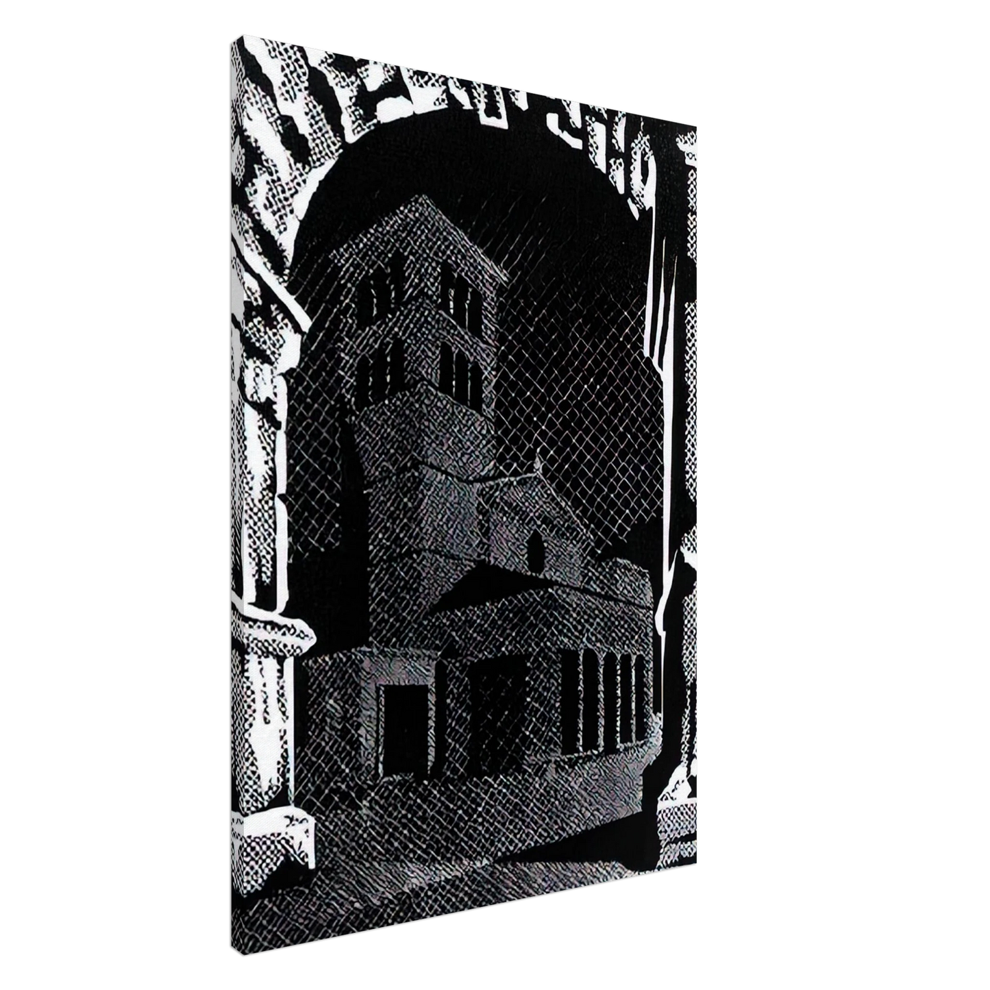 MC Escher - NOCTURNAL ROME 3 Canvas - 20x30 cm / 8x12 inches-canvas