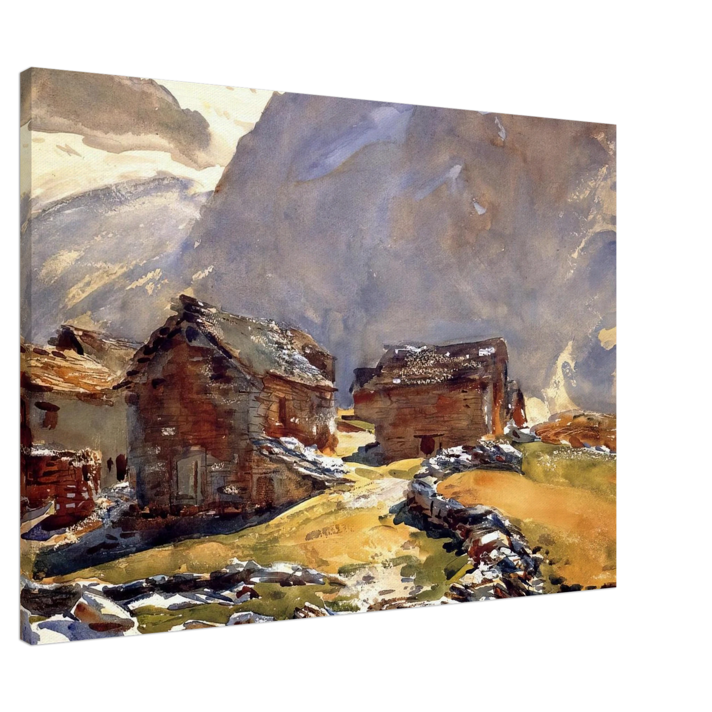 John Singer Sargent - Simplon Pass Chalets Canvas - 20x30 cm / 8x12 inches-canvas