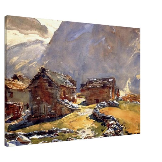 John Singer Sargent - Simplon Pass Chalets Canvas - 20x30 cm / 8x12 inches-canvas