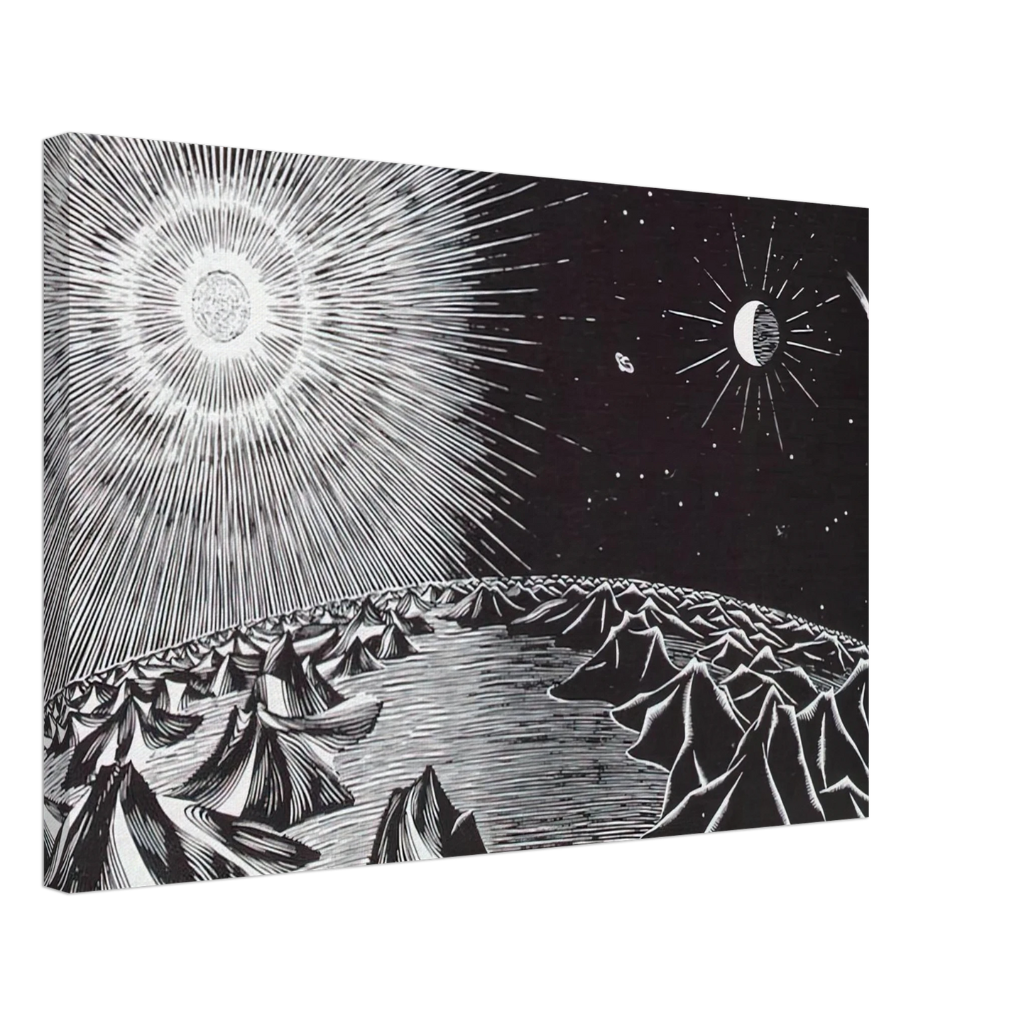 MC Escher - THE 4TH DAY OF THE CREATION Canvas - 40x60 cm / 16x24 inches-canvas