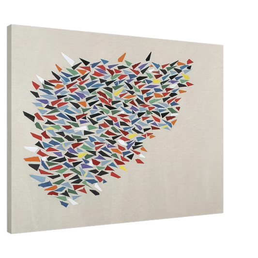 Robert Goodnough - Color Shapes on Gray - 1979 Canvas - 20x30 cm / 8x12 inches-canvas