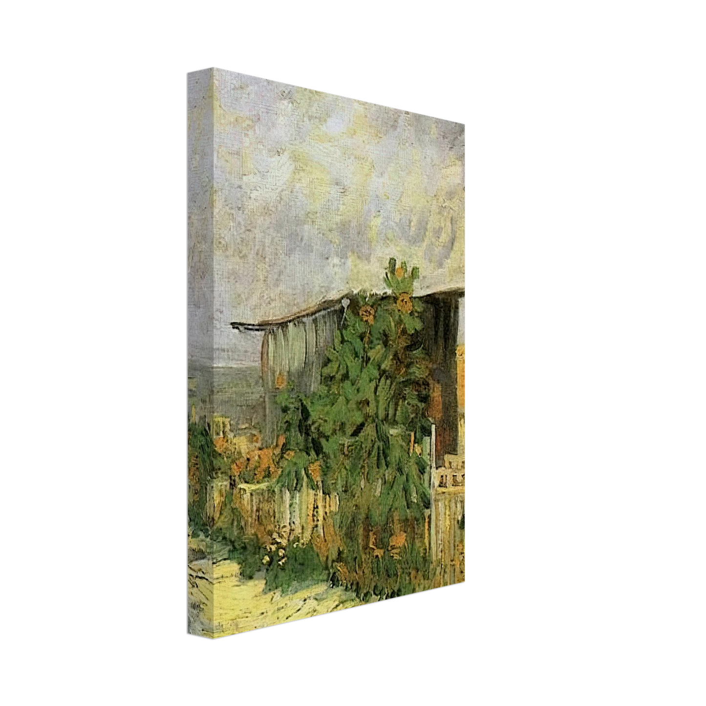 Vincent van Gogh - Montmartre Path with Sunflowers Canvas - 70x100 cm / 28x40 inches-canvas