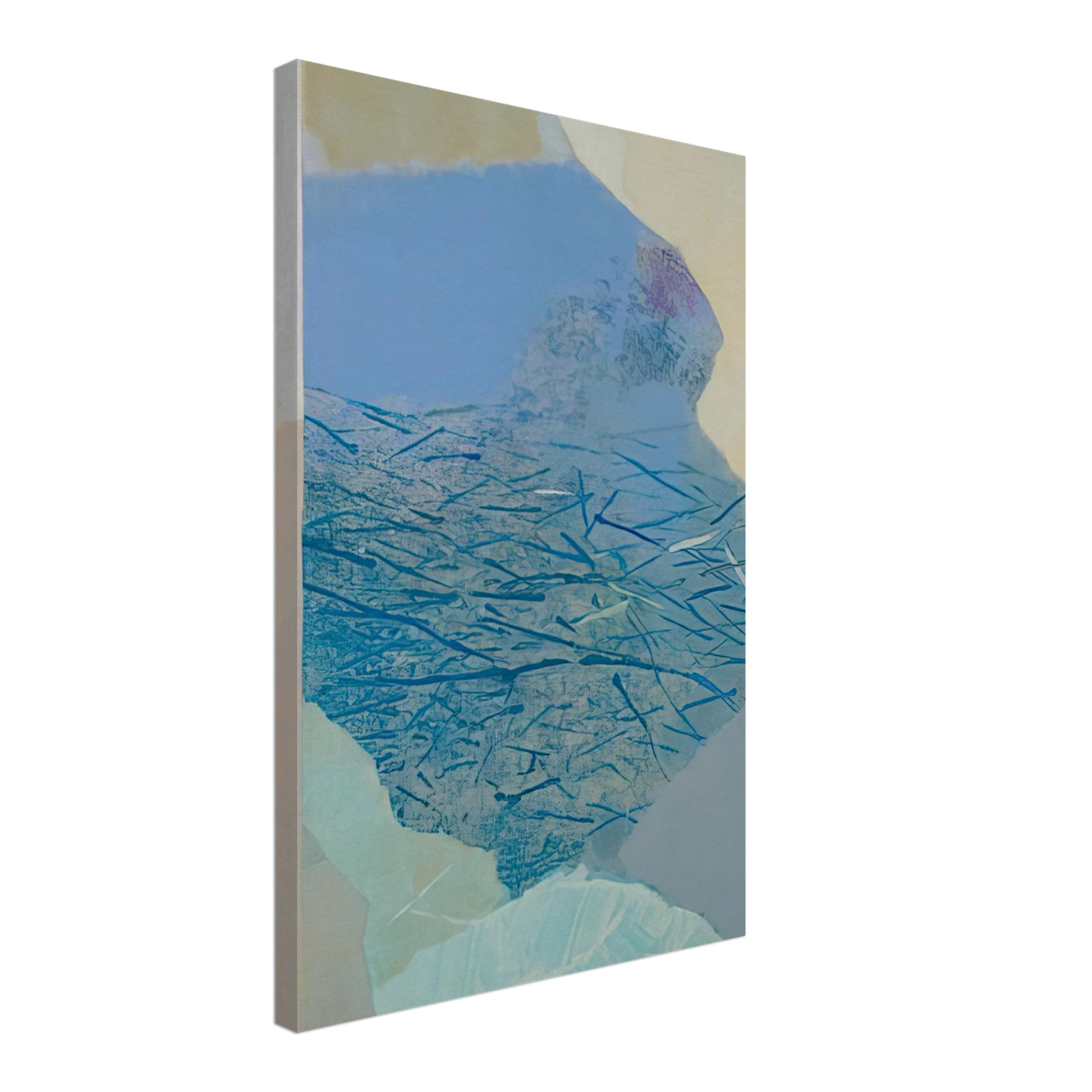 Kenzo Okada - Stream - Abstract Expressionism Canvas - 40x60 cm / 16x24 inches-canvas