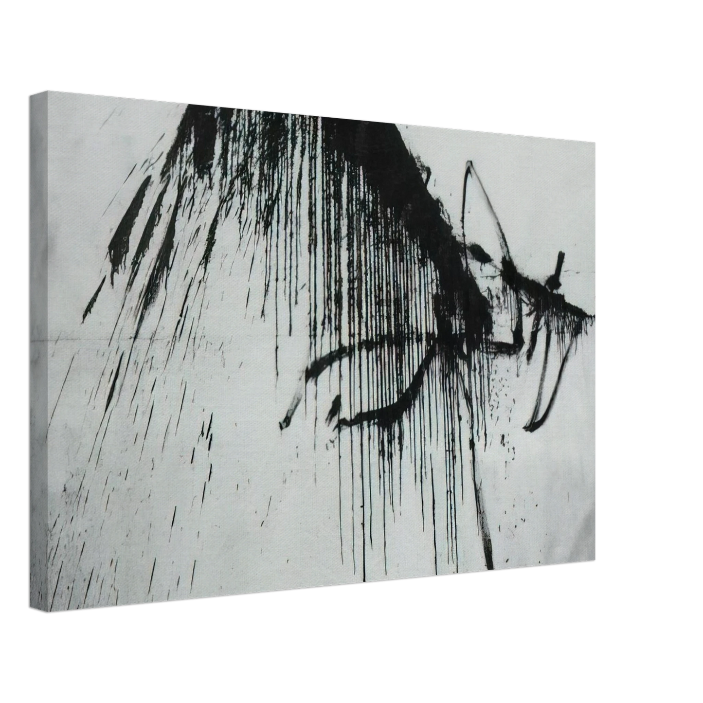 Salvador Dali - NIGHT IN THE HOTEL ABSTRACT IN BLACK AND WHITE Canvas - 70x100 cm / 28x40 inches-canvas