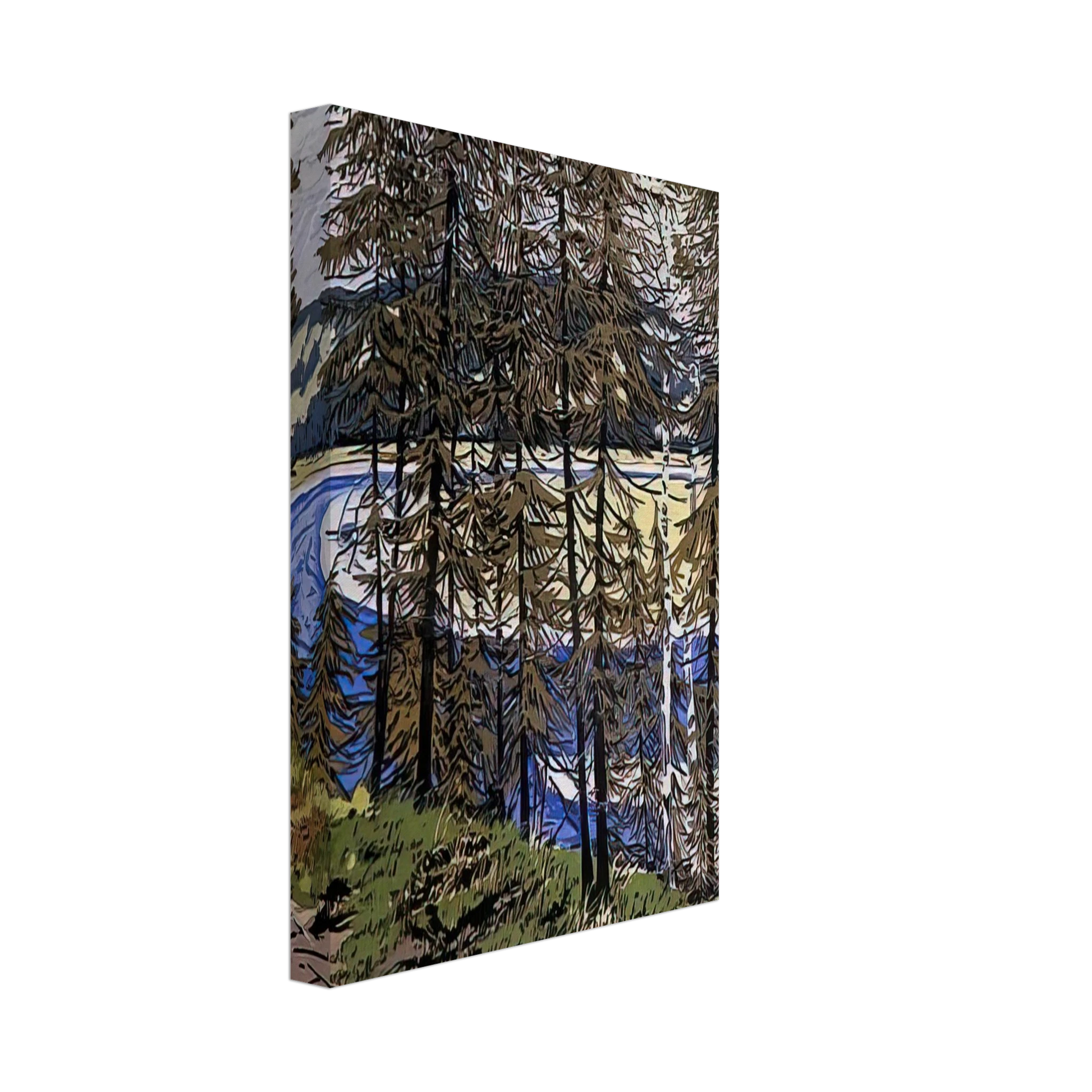 Neil Welliver - Synthetic Blue St. John - 2000 Canvas - 70x100 cm / 28x40 inches-canvas