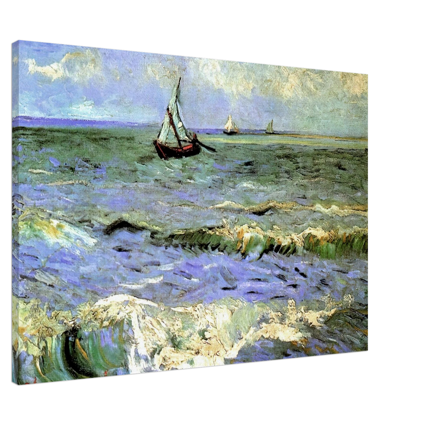 Vincent van Gogh - Seascape at Saintes-Maries Canvas - 20x30 cm / 8x12 inches-canvas