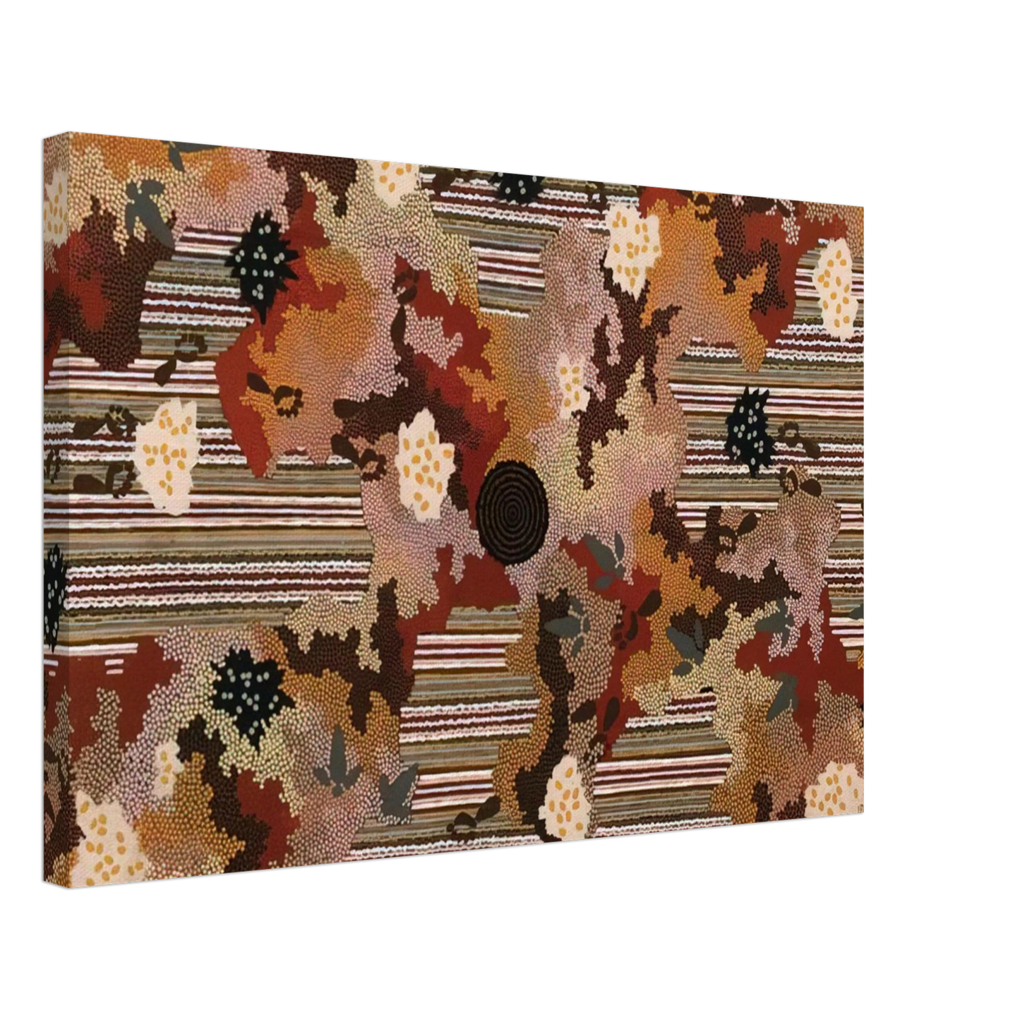 Clifford Possum Tjapaltjarri - Wildflowers at Yabbierangu - 1991 Canvas - 70x100 cm / 28x40 inches-canvas