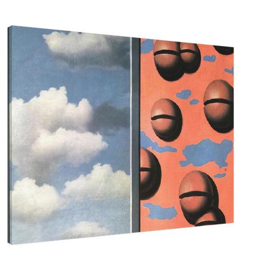 Rene Magritte - PINK BELLES TATTERED SKIES 1930 Canvas - 20x30 cm / 8x12 inches-canvas