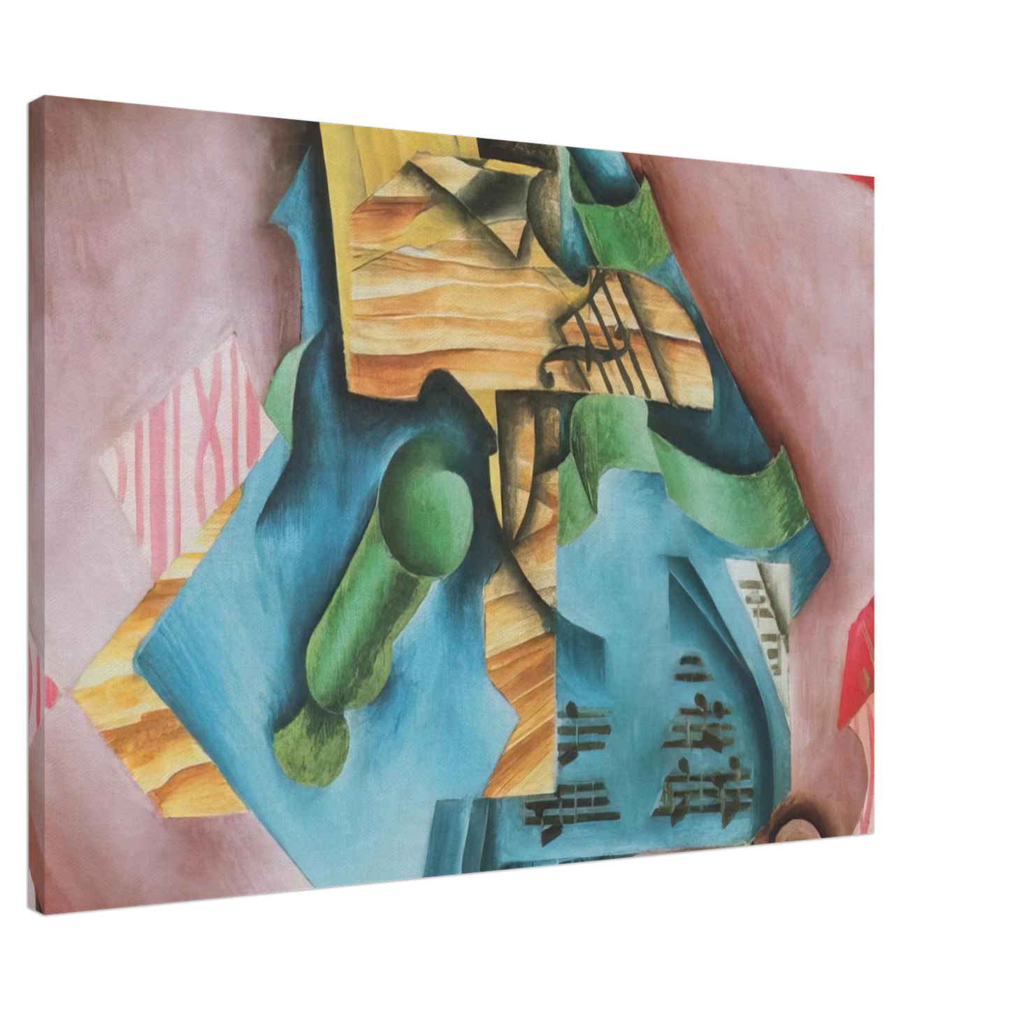 Juan Gris - VIOLINE AND GLASS 1913 Canvas - 20x30 cm / 8x12 inches-canvas