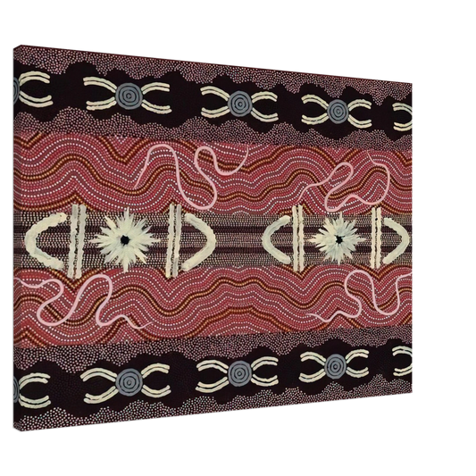 Clifford Possum Tjapaltjarri - Men's Initiation, Spider Dreaming - 1999 Canvas - 20x30 cm / 8x12 inches-canvas